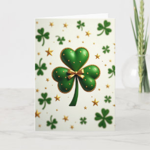 Lucky Shamrock Gold Sparkle Card
