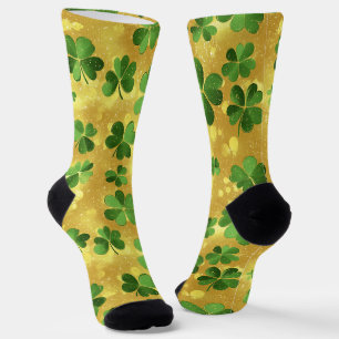 Lucky Shamrock Golf Socks – Gold & Green