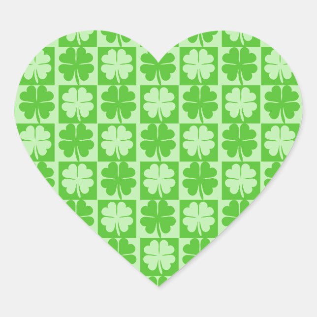 Lucky Shamrock Heart Sticker (Front)
