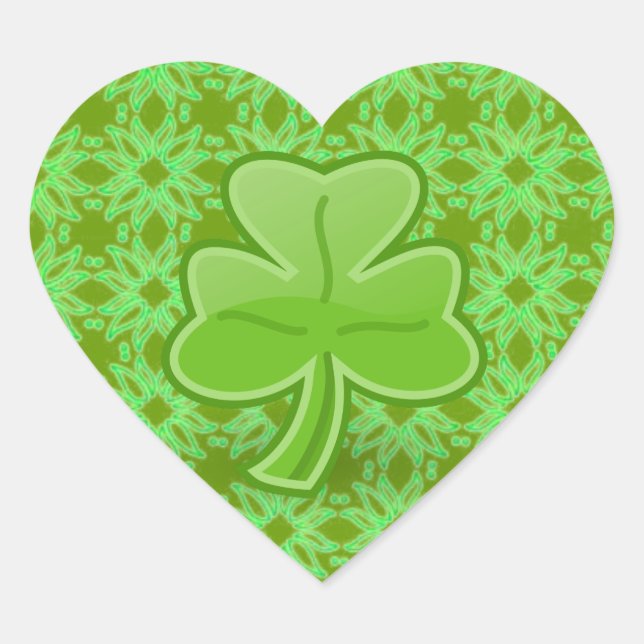 Lucky Shamrock Heart Sticker (Front)