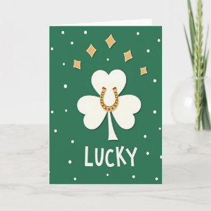 Lucky Shamrock Horseshoe Card