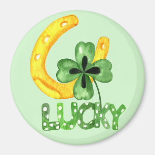 Lucky Shamrock & Horseshoe Magnet