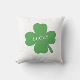 Lucky Shamrock Irish Green Painting Cushion