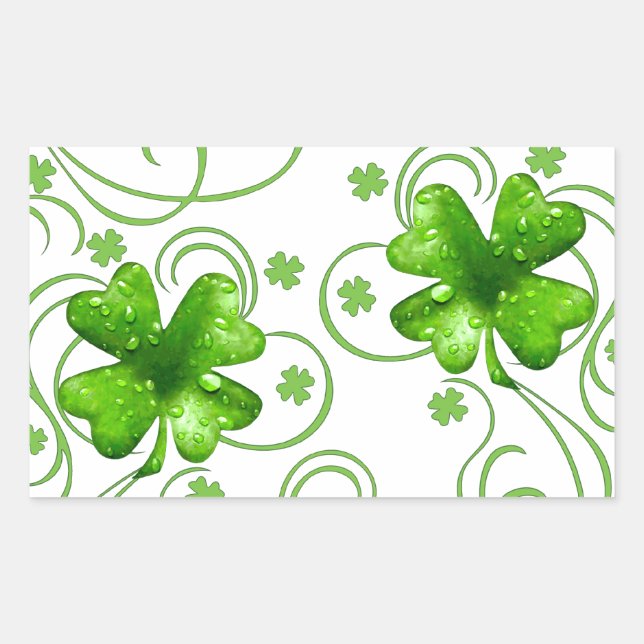 Lucky Shamrock Keepsake Rectangular Sticker (Front)