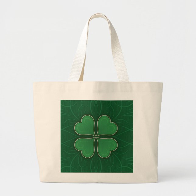 Lucky Shamrock Large Tote Bag (Front)