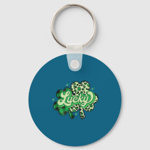 Lucky Shamrock Leopard,checkered Patricks Day Funn Key Ring