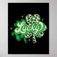 Lucky Shamrock Leopard,checkered Patricks Day Funn
