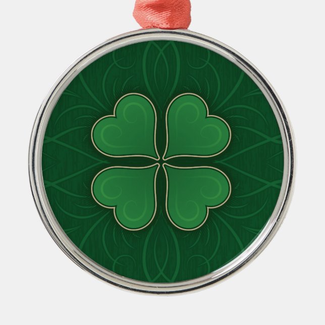 Lucky Shamrock Metal Tree Decoration (Front)