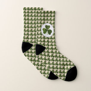 Lucky Shamrock Pattern on Custom Colour Socks