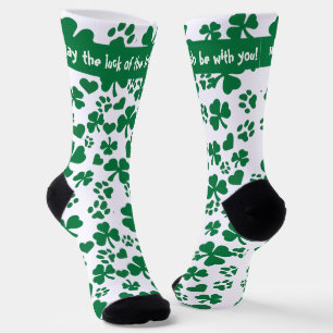 Lucky Shamrock Paw Print Socks – St. Patrick’s Day