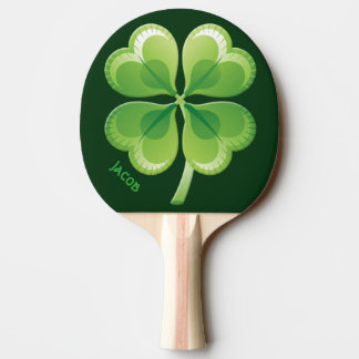 Lucky Shamrock Ping Pong Paddle