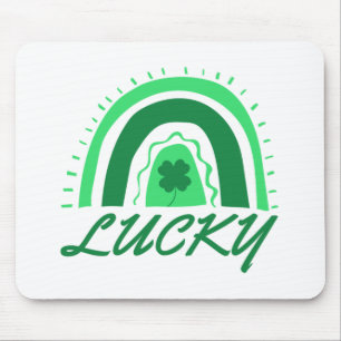 Lucky Shamrock Rainbow Mouse Mat