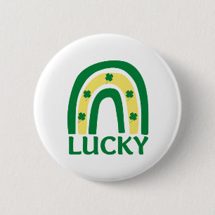Lucky Shamrock Rainbow St Patricks 6 Cm Round Badge