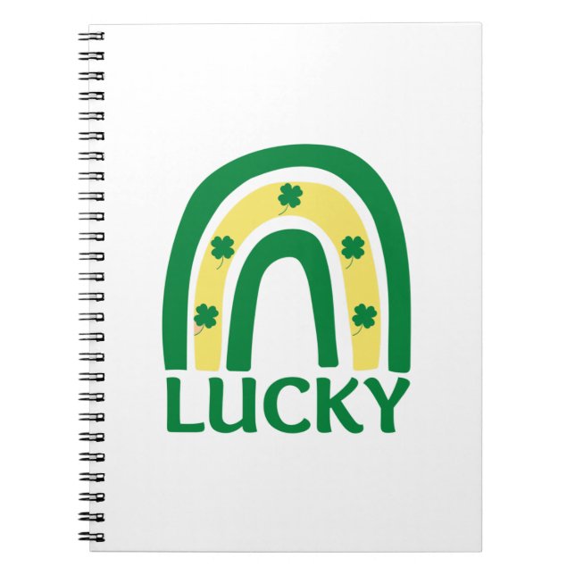 Lucky Shamrock Rainbow St Patricks Notebook (Front)