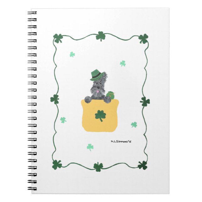 Lucky Shamrock Scottie Notebook (Front)