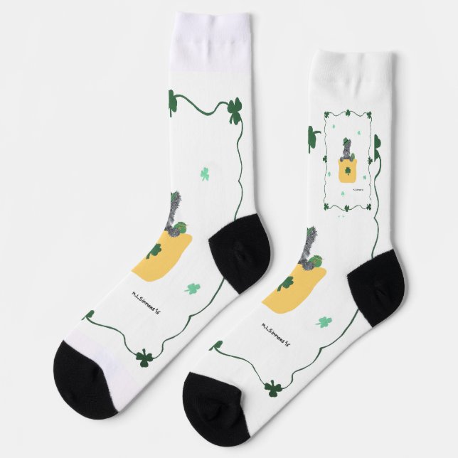 Lucky Shamrock Scottie Socks (Left)
