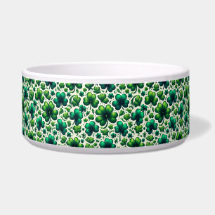 Lucky Shamrock St. Patrick’s Day Ceramic Pet Bowl
