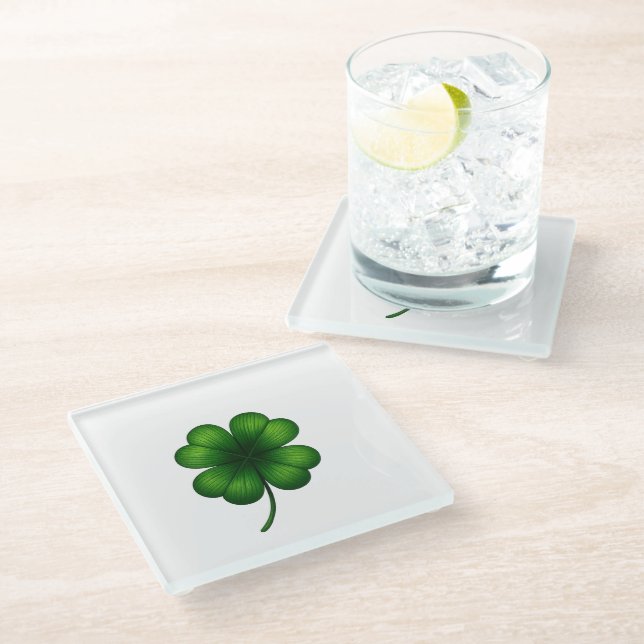 Lucky Shamrock St. Patrick’s Day Coaster (Angled)