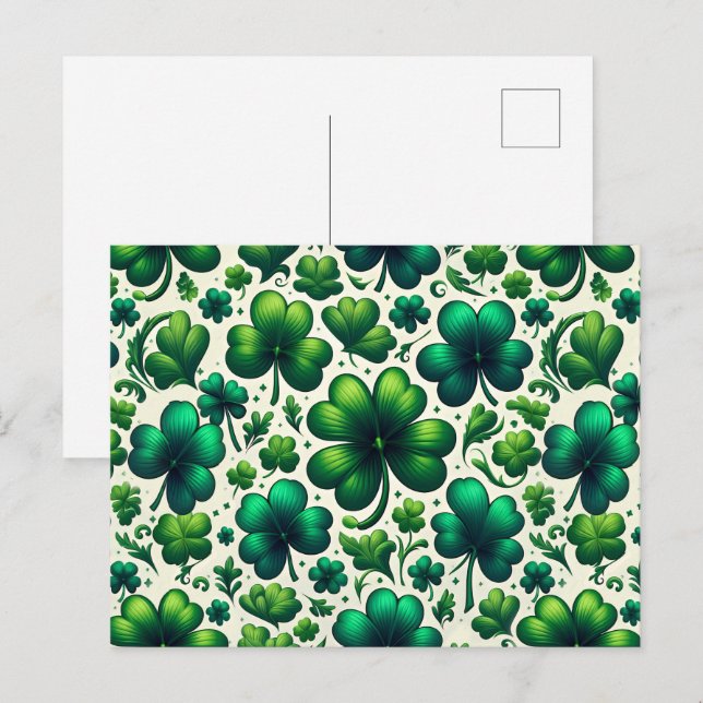 Lucky Shamrock St. Patrick’s Day Holiday Postcard (Front/Back)