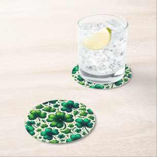 Lucky Shamrock St. Patrick’s Day Paper Coasters