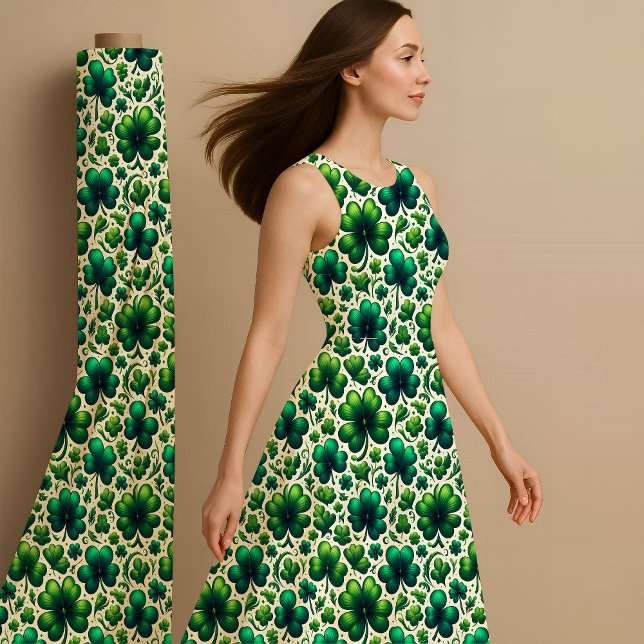 Lucky Shamrock St. Patrick’s Day Pattern Fabric (Lucky Fabric)