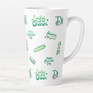 Lucky Shamrock St. Patrick’s Day Pattern Latte Mug