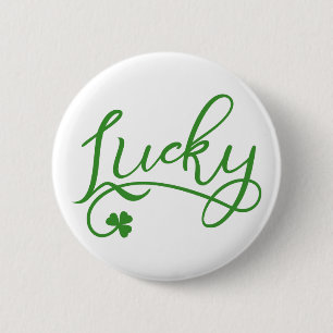 Lucky Shamrock St Patricks Day 6 Cm Round Badge