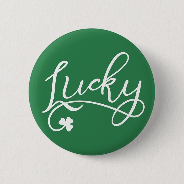 Lucky Shamrock St Patricks Day 6 Cm Round Badge (Front)