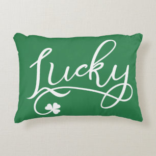 Lucky Shamrock St Patricks Day Decorative Cushion
