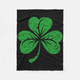 Lucky Shamrock St Patricks Day Fleece Blanket