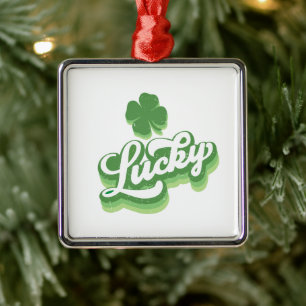 Lucky Shamrock St Patrick's Day Irish Metal Tree Decoration