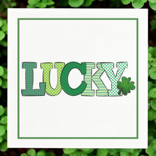 Lucky Shamrock St Patrick's Day Party Napkin
