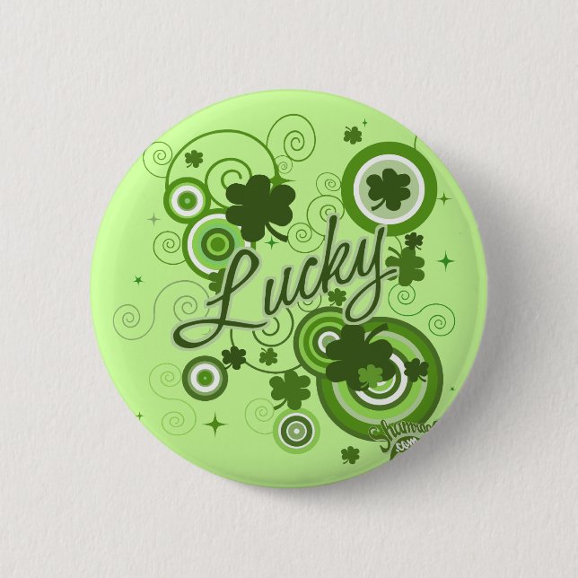 Lucky Shamrocks 6 Cm Round Badge (Front)