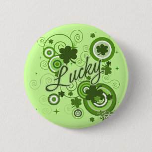 Lucky Shamrocks 6 Cm Round Badge