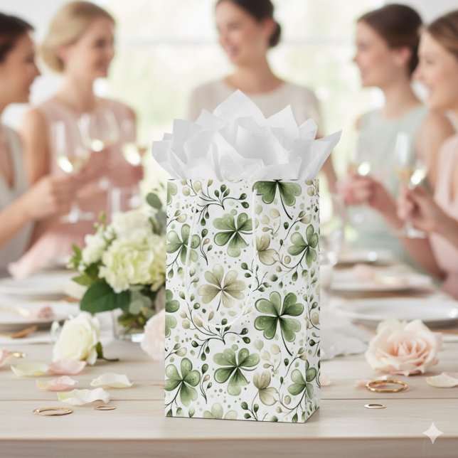 Lucky Shamrocks Clovers St. Patrick’s Day Medium Gift Bag (Creator Uploaded)