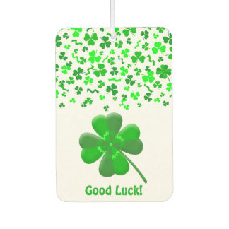 Lucky Shamrocks Confetti Pattern Personalized Car Air Freshener