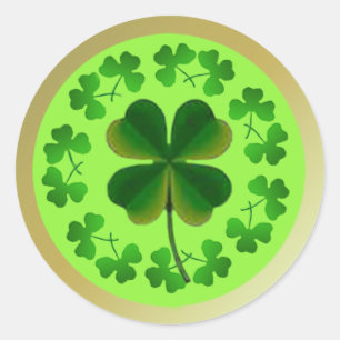 Lucky Shamrocks for St Patrick's Day Classic Round Sticker