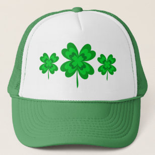 Patricks Day Shamrock Irish Green Four-Leaf Clover Trucker Hat Mesh Cap St 