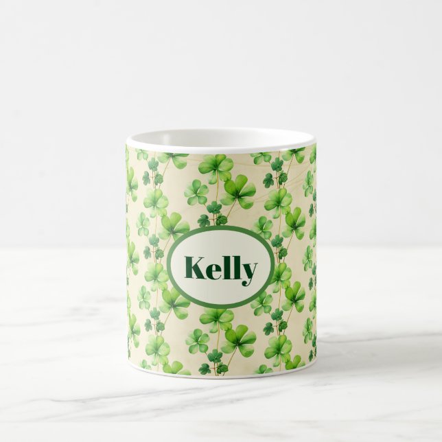 Lucky Shamrocks St. Patrick's Day Coffee Mug (Center)
