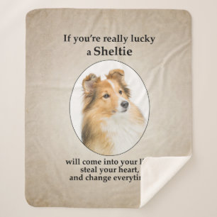 Lucky Sheltie Sherpa Blanket