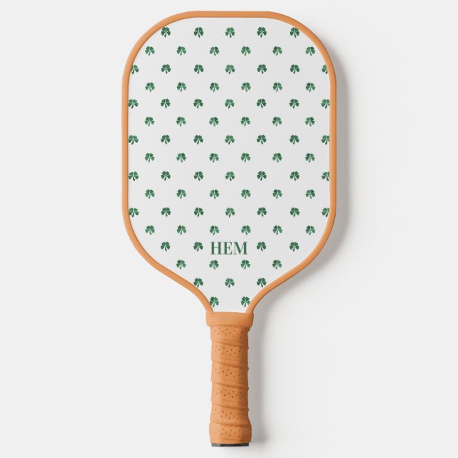 Lucky Shot Monogrammed Pickleball Four Leaf Clover Pickleball Paddle (Front)