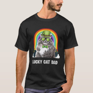 Lucky Siberian Cat Dad St Patricks Day T-Shirt