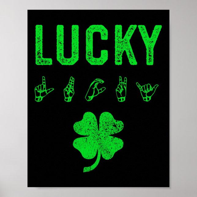 LUCKY Sign Language Deaf Awareness St Patricks Day (Front)