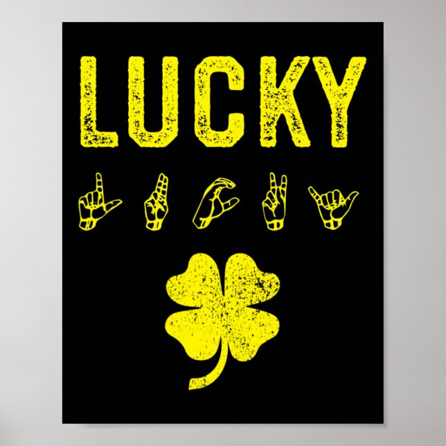 LUCKY Sign Language Deaf Awareness St Patricks Day (Front)