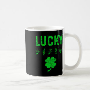 Lucky Sign Language Deaf Awareness St Patricks Day Coffee Mug
