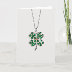 Lucky Silver Clover Heart Card