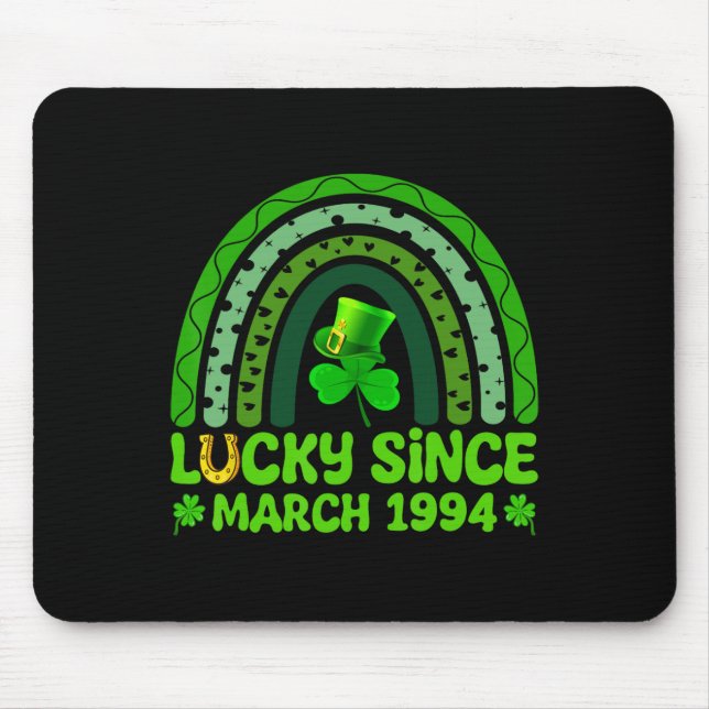 Lucky Since March 1994 Birthday 30th St Patricks D Mouse Mat (Front)