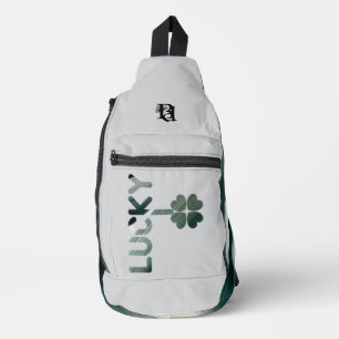 LUCKY Sling Bag Trend Abstract Black White Green