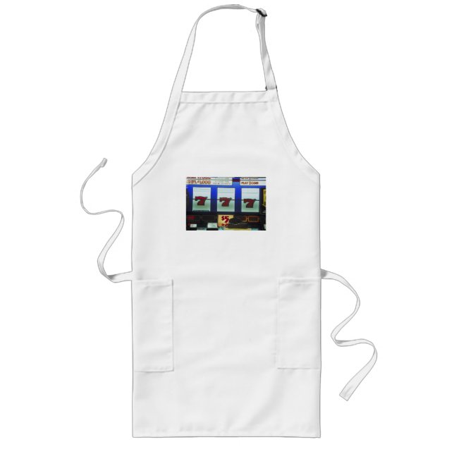 Lucky Slot Machine Winner Long Apron (Front)