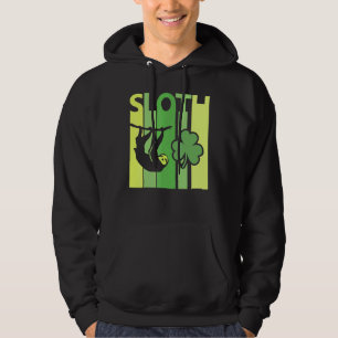Lucky Sloth St Patrick's Day Irish Vintage Retro S Hoodie